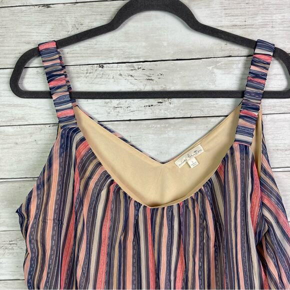 Nine Button Stripped Cami Top Size Large - Picture 2 of 4